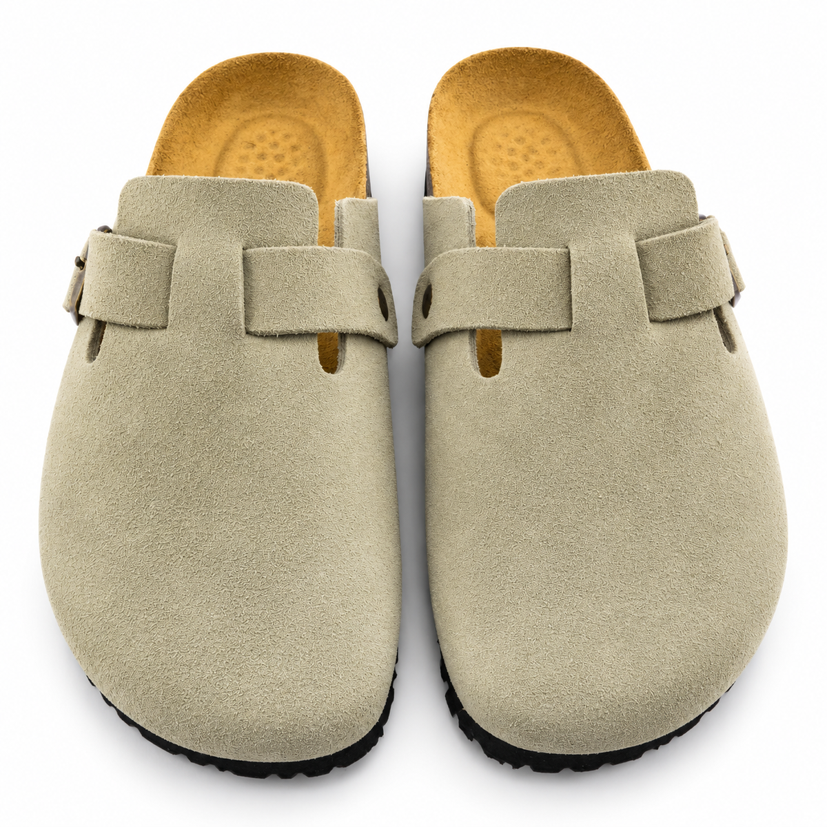 0207 sabot cuir daim homme/femme beige