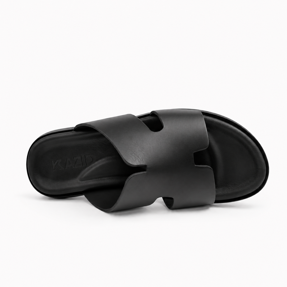 027 sandale confort en cuir homme noir