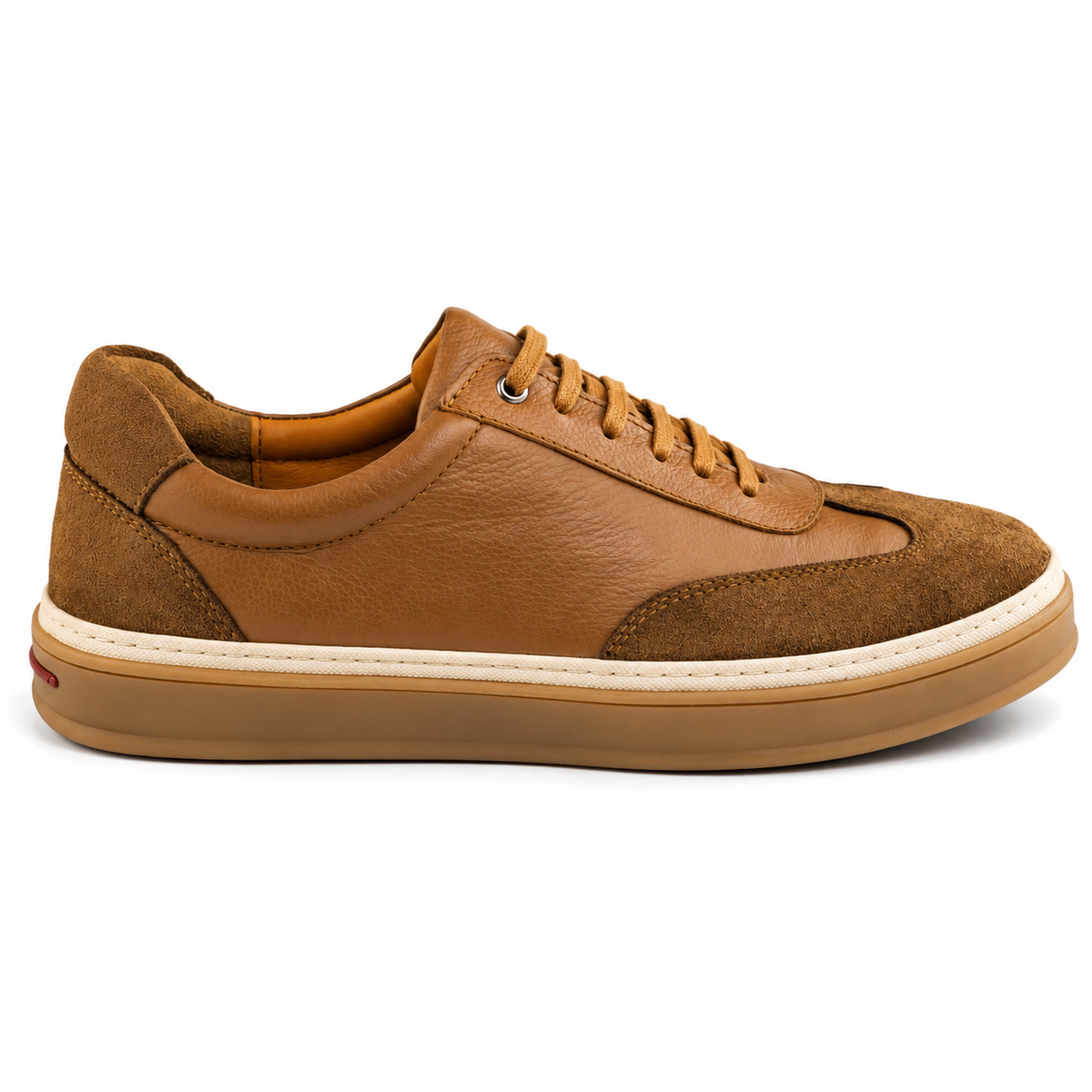 Sneaker Homme en Cuir Tabac 0235 | Lemusc.ma