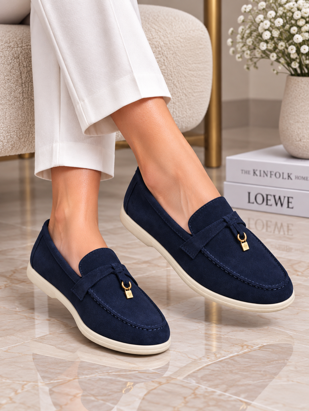 0116 chaussure Femme en cuir daim  bleumarin