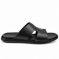 027 sandale confort en cuir homme noir