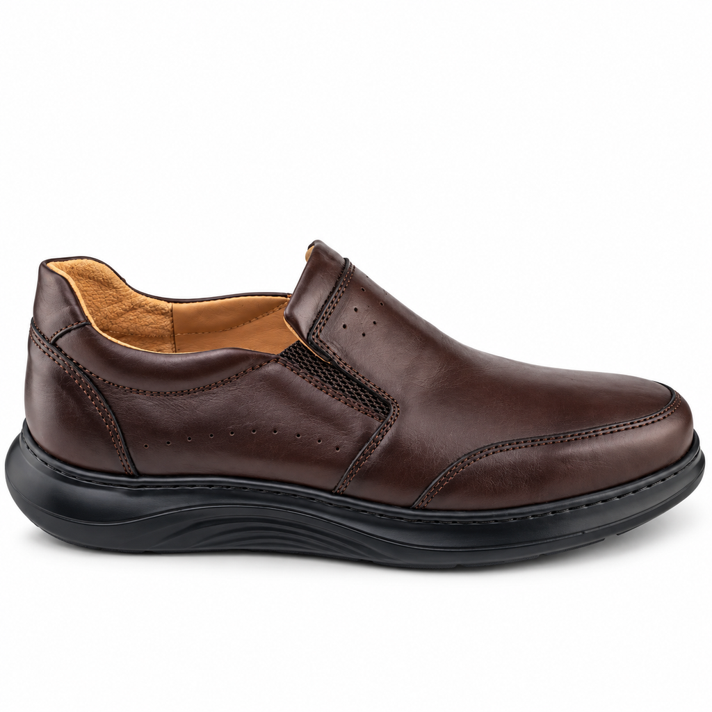 Chaussure Confort Homme en Cuir Noir et Marron 014 | Lemusc.ma