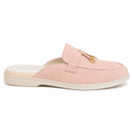 0119 mule Femme en cuir daim rose bebe