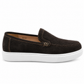 0109 Chaussures Homme  en cuir daim kaki