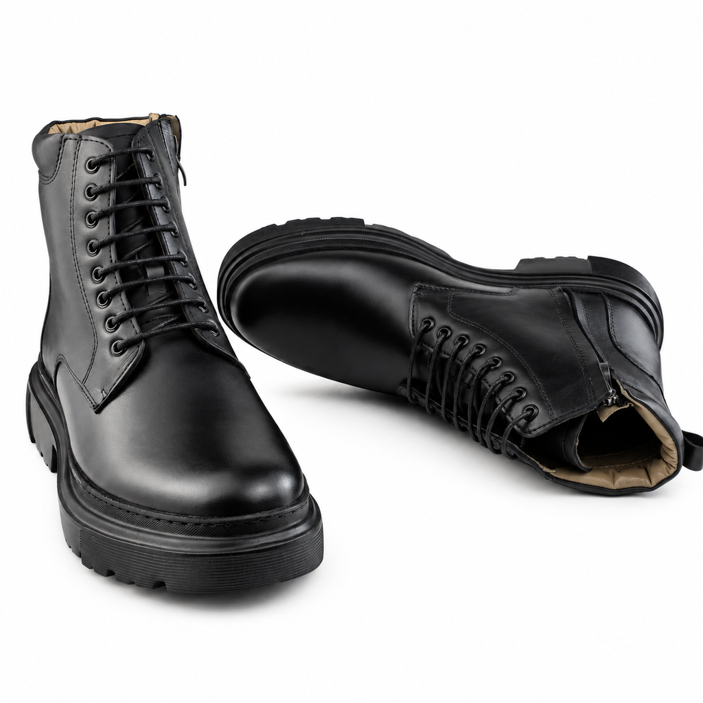 051  BOTTINE EN CUIR homme noir