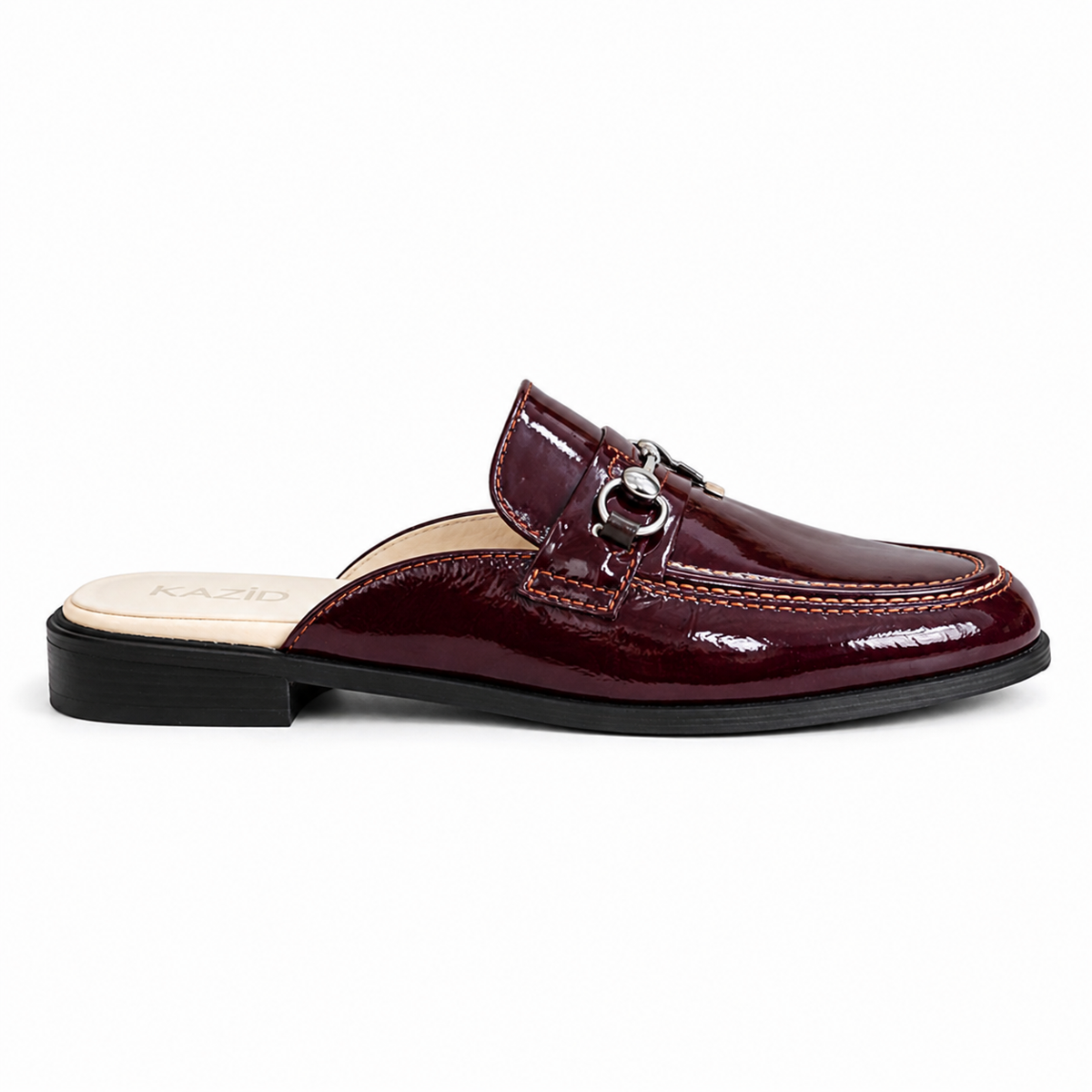 0118 chaussure Femme en cuir daim biege bordeaux