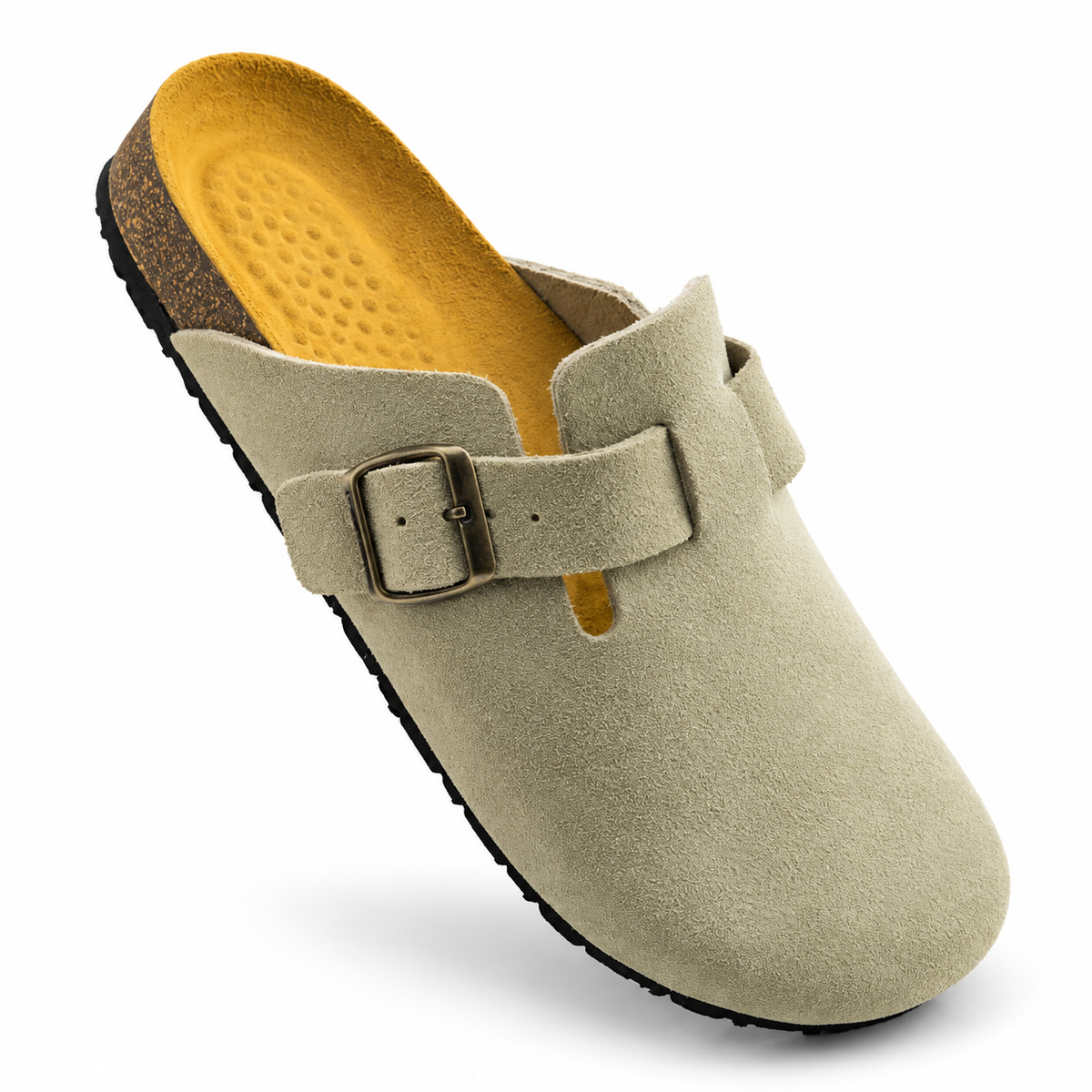 0207 sabot cuir daim homme/femme beige