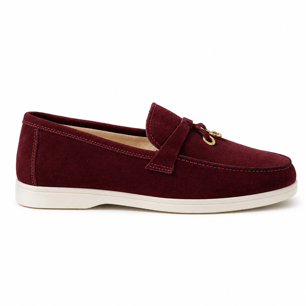 0116 chaussure Femme en cuir daim Bordeaux