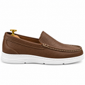 082 Mocassin confort homme en cuir tabac