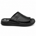 062 sandale confort en cuir homme noir