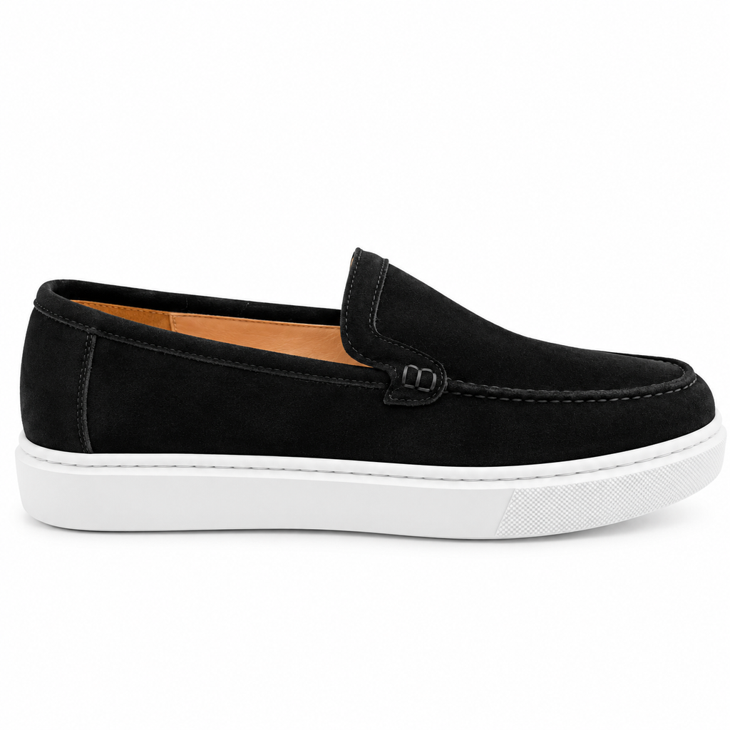 0109 Chaussures Homme  en cuir daim  noir