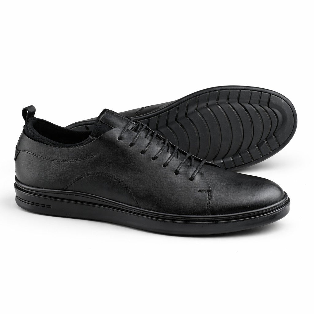 0171 Chaussure Sneaker Homme en cuir  noir