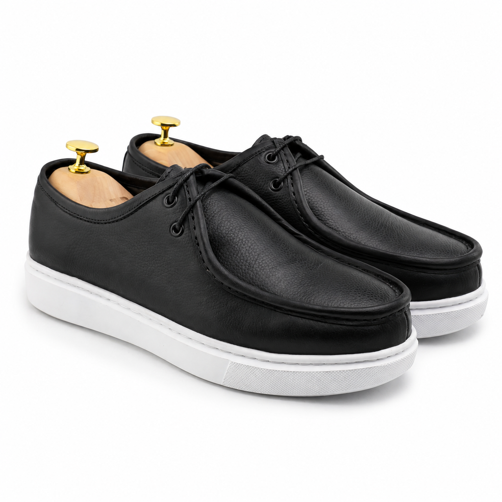 071 Chaussures Homme  en cuir noir