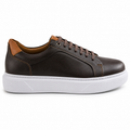 038 Chaussure Sneaker Homme en cuir marron