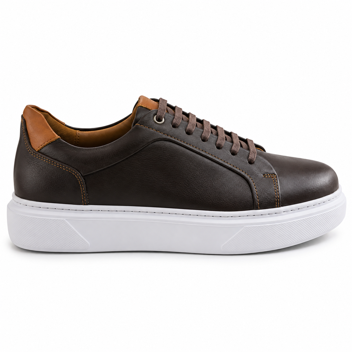 038 Chaussure Sneaker Homme en cuir marron