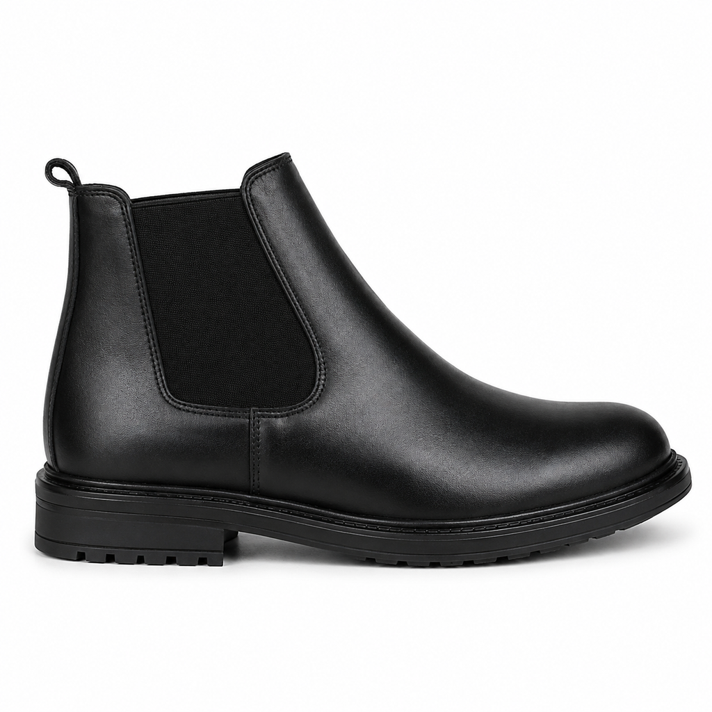 0302 boot en cuir homme noir