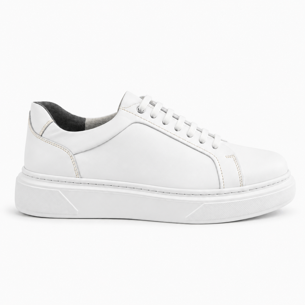 Sneaker Homme en Cuir Blanc 040 | Lemusc.ma
