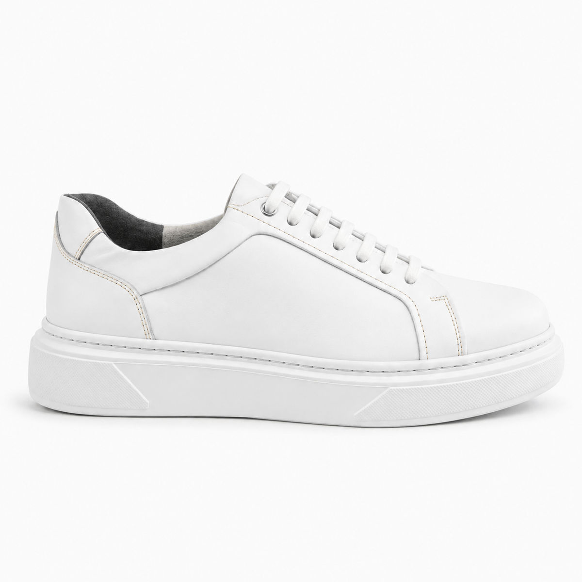 Sneaker Homme en Cuir Blanc 040 | Lemusc.ma