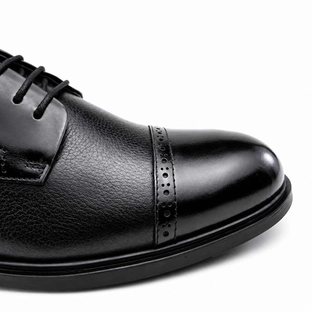 022 chaussure Richelieu homme en cuir noir