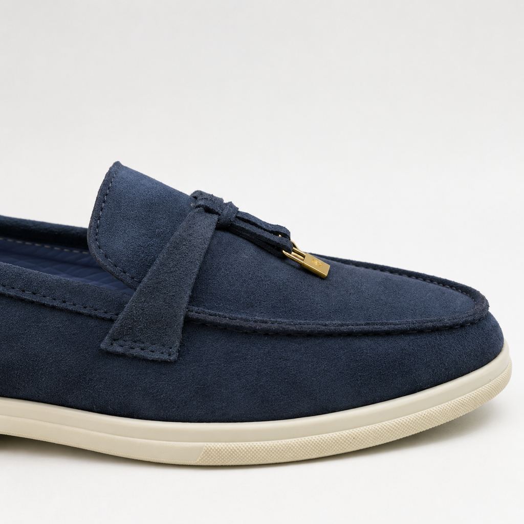 0116 sabot  en cuir daim  Femme bleu roi