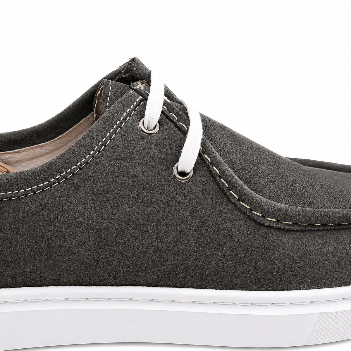 071 Chaussures Homme  en cuir daim gris