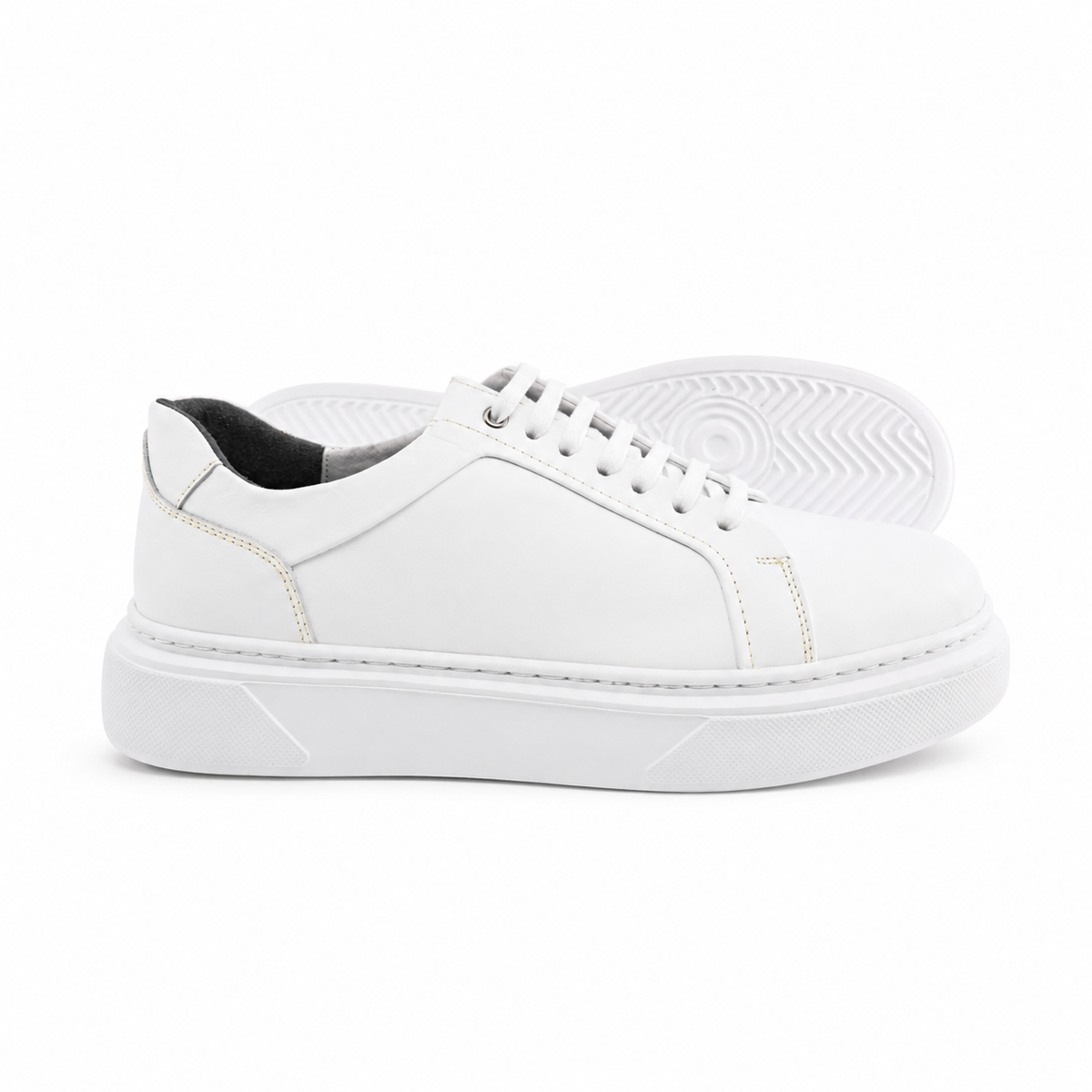 Sneaker Homme en Cuir Blanc 040 | Lemusc.ma