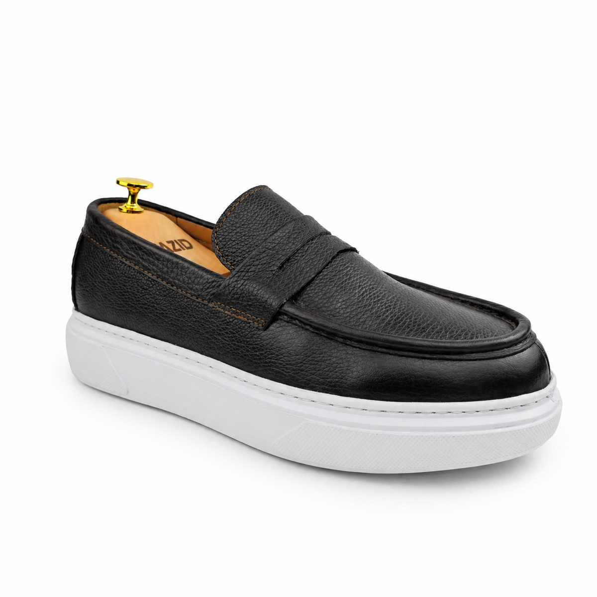 054 Chaussures Homme Mocassins sports en cuir  marron