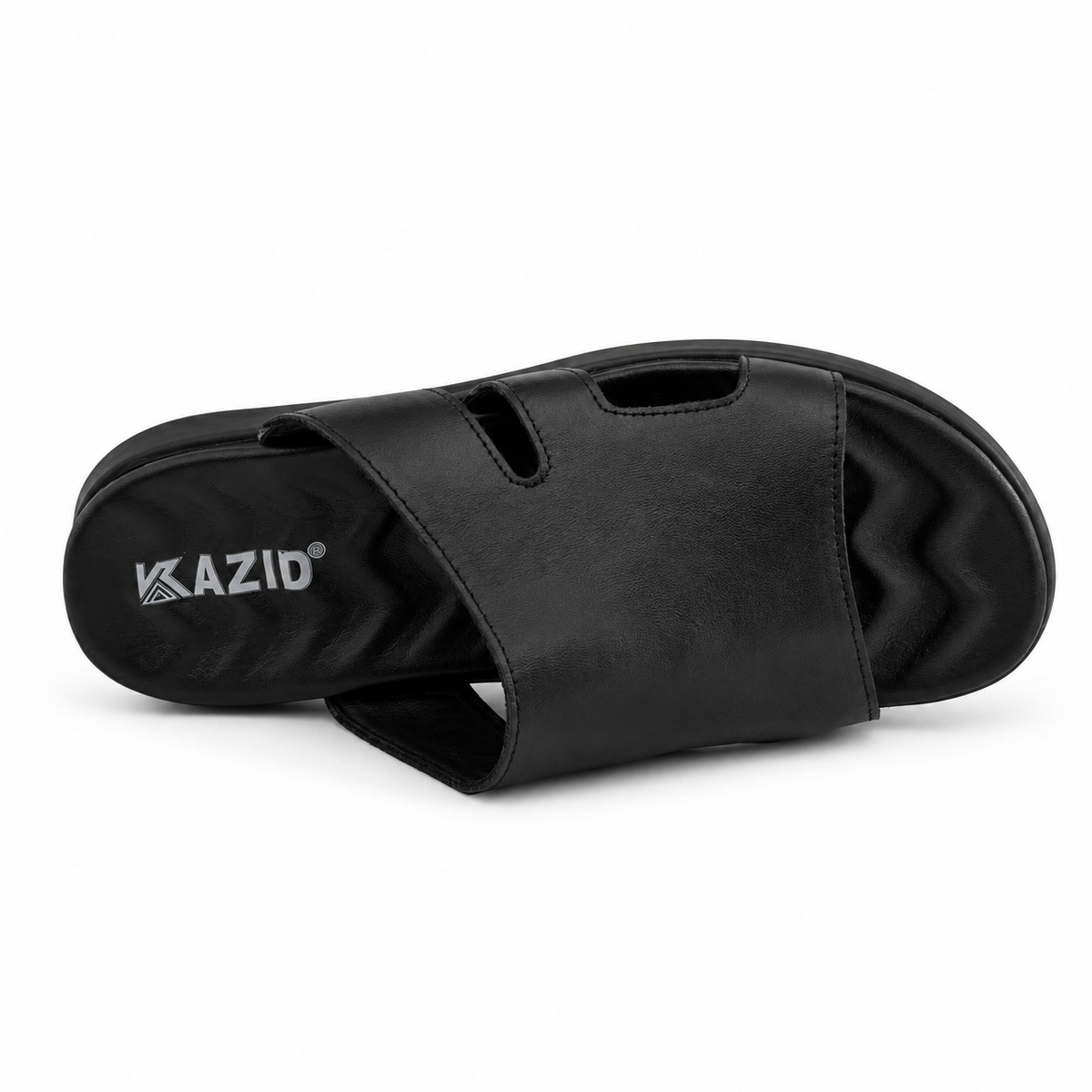061 sandale confort en cuir homme noir