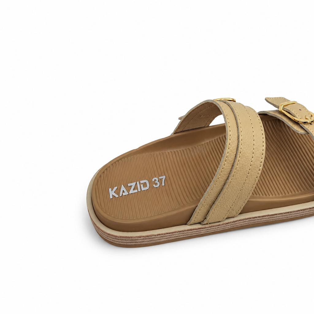 042 sandale médical femme en cuir beige