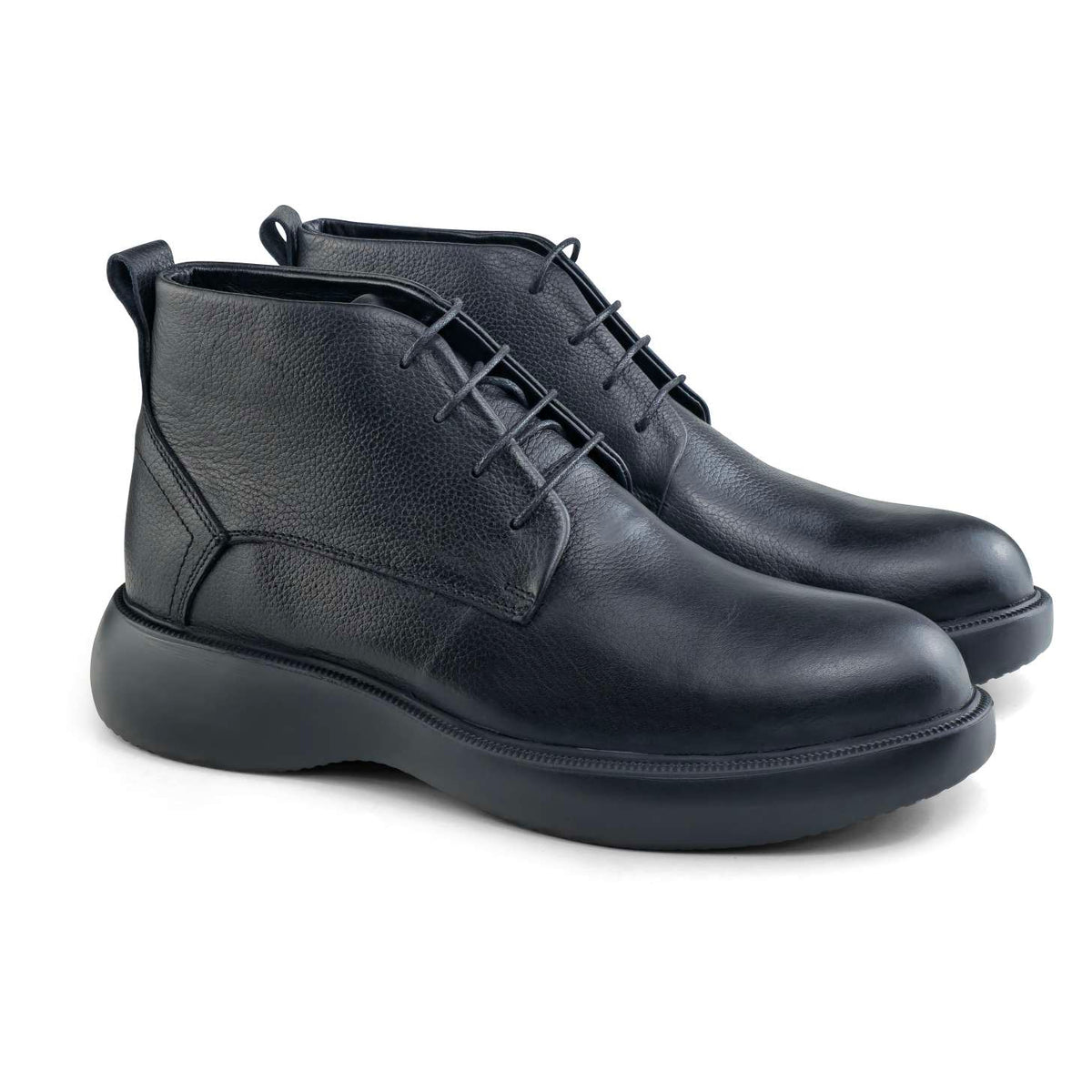 0305 bouttine en cuir homme noir