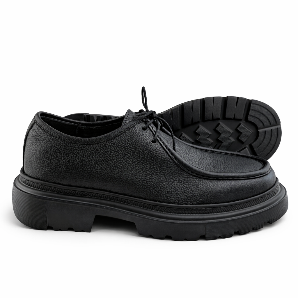 087 Chaussures Homme Mocassins sports en cuir  noir