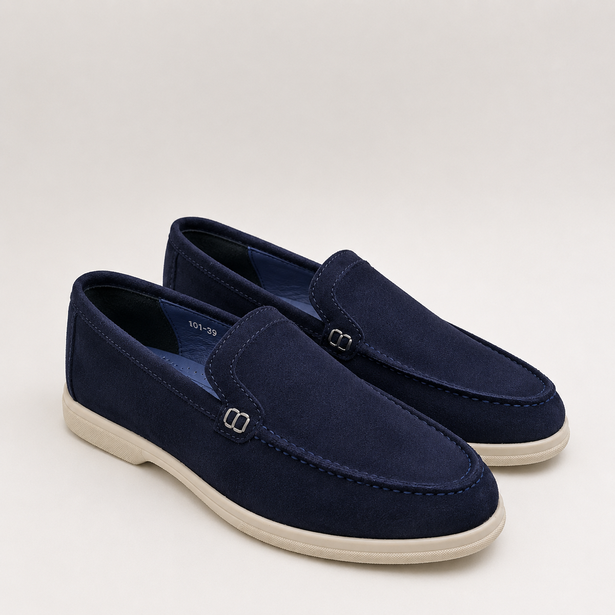 0115 chaussure Femme en cuir daim bleumarin