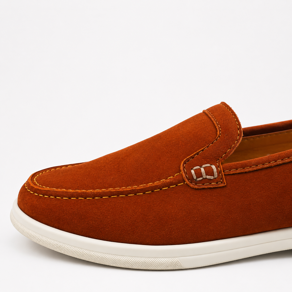 0115 chaussure Femme en cuir daim orange