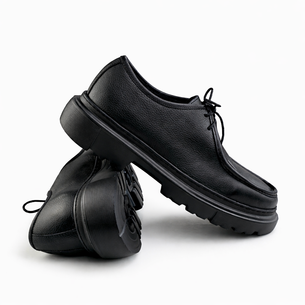 087 Chaussures Homme Mocassins sports en cuir  noir