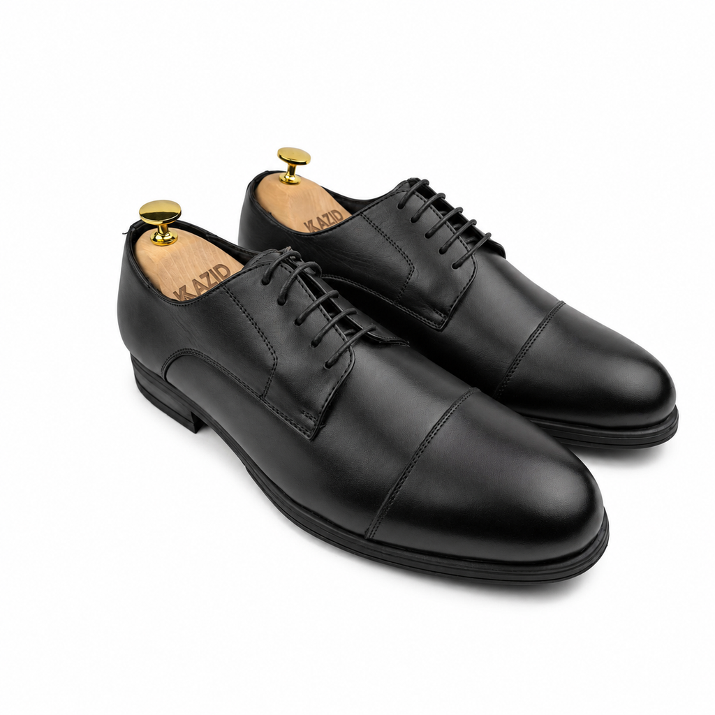 0322 Chaussures Homme  en cuir noir