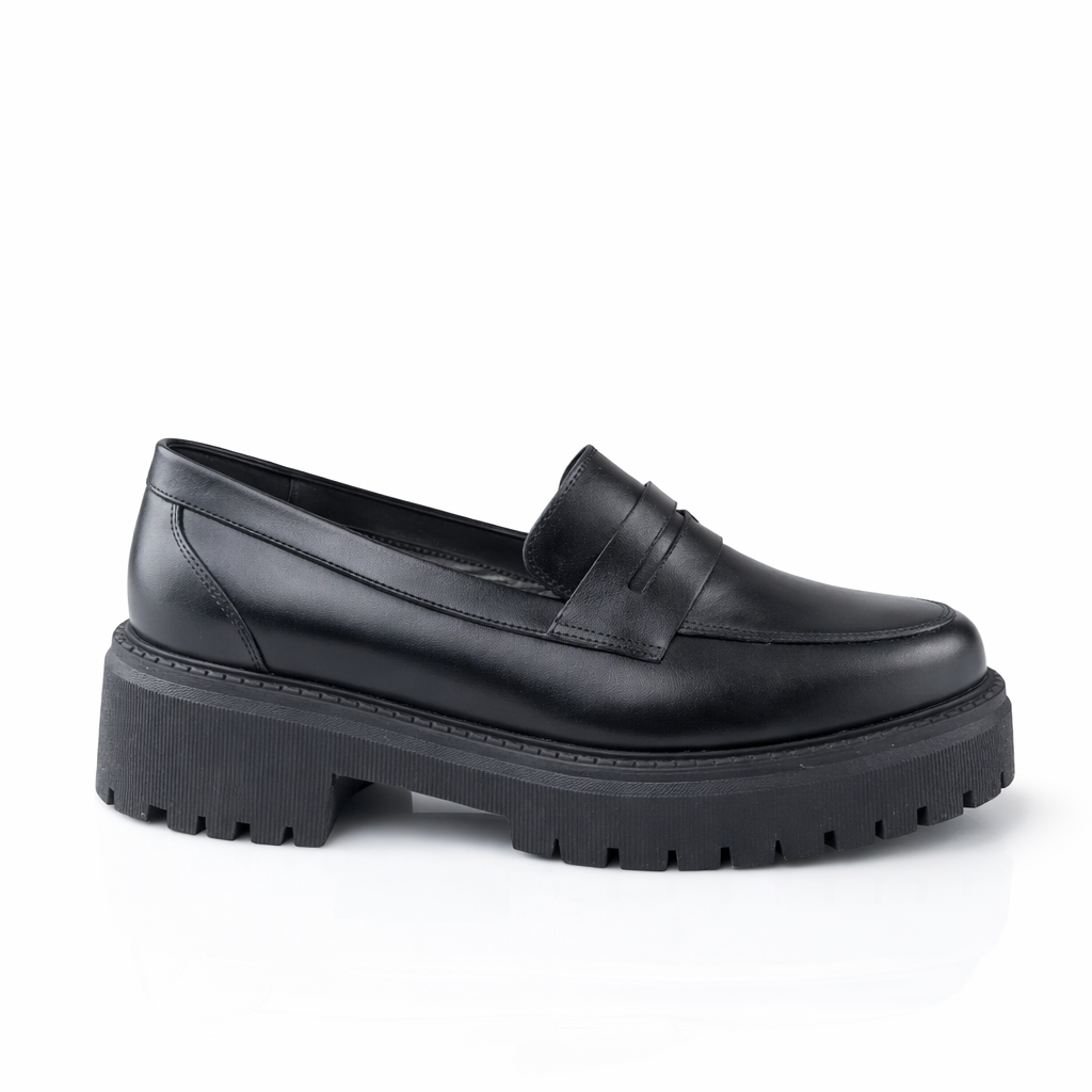 Chaussure Femme en Cuir Beige et Noir 0817 | Lemusc.ma