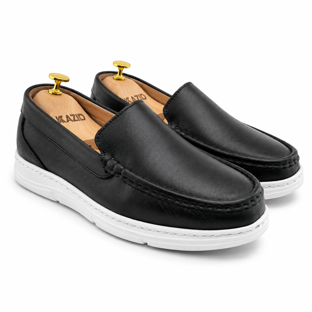 082 chaussure Richelieu confortable homme en cuir noir