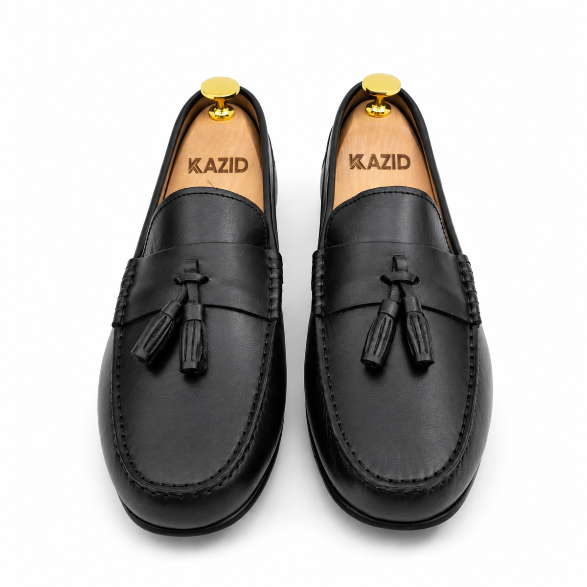 0114 Mocassins Homme en cuir noir