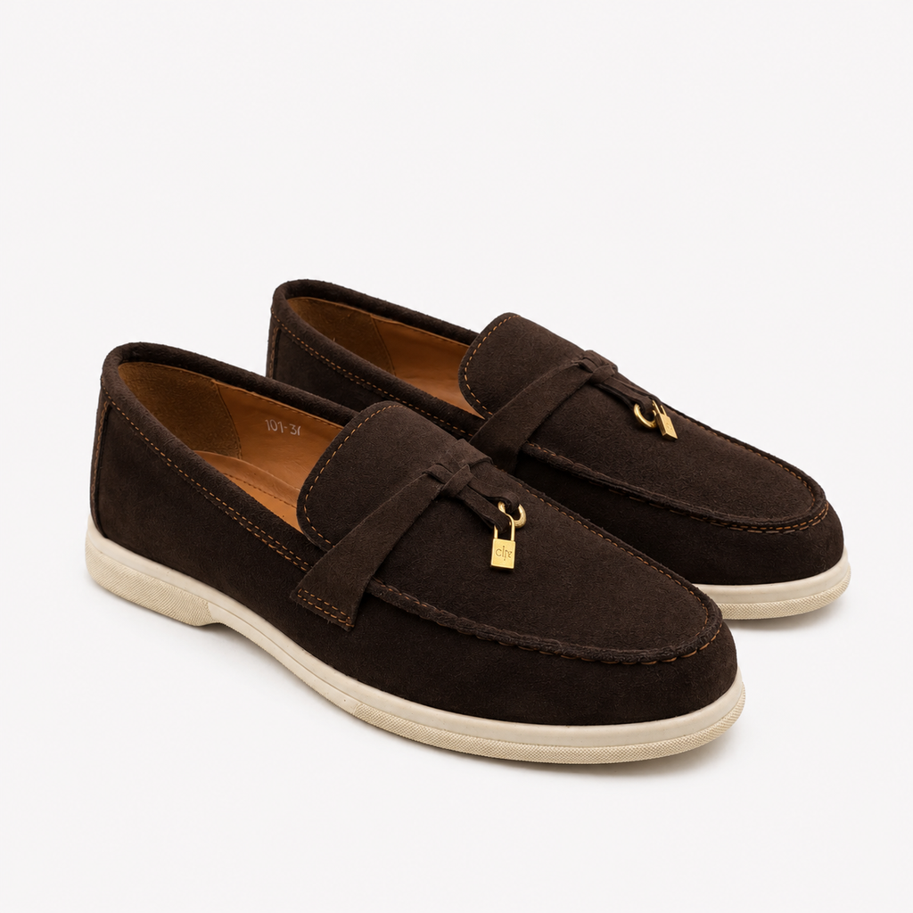 0116 chaussure Femme en cuir daim marron