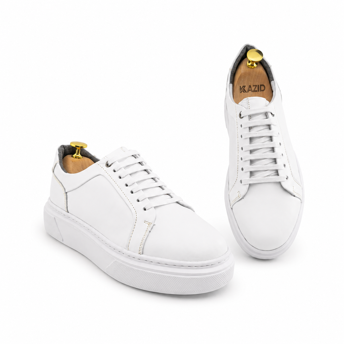 0224 Chaussure Sneaker Homme en cuir  blanc