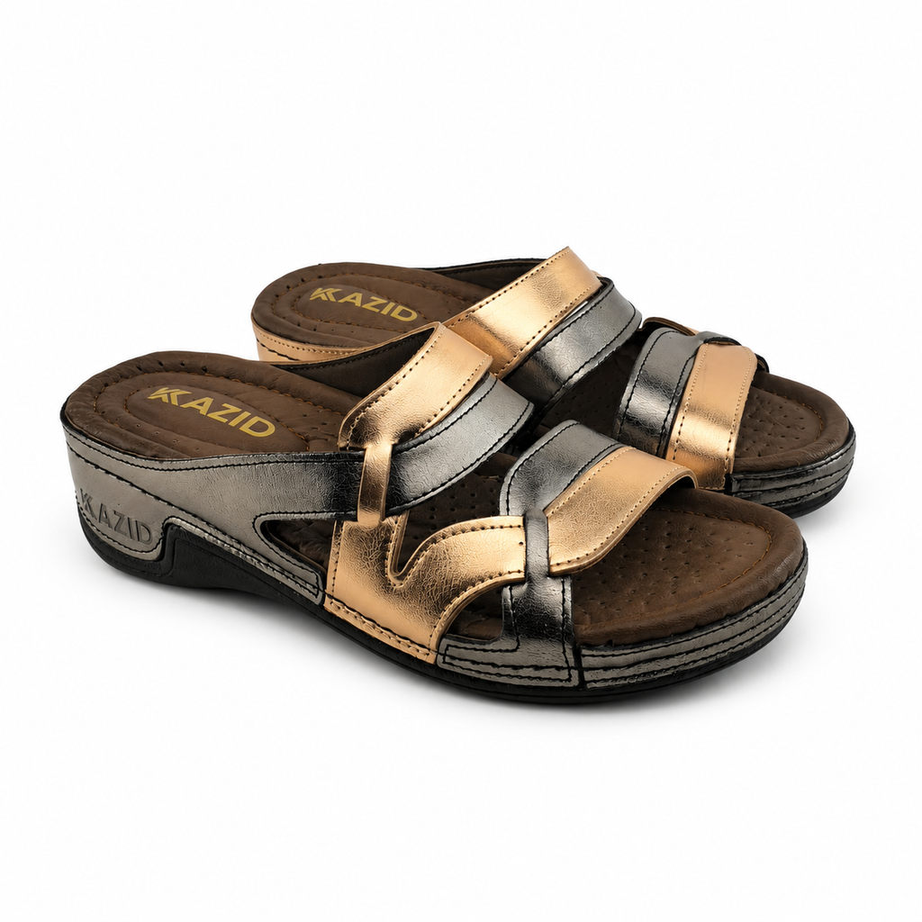 0621 sandale médical en cuir femme nickel