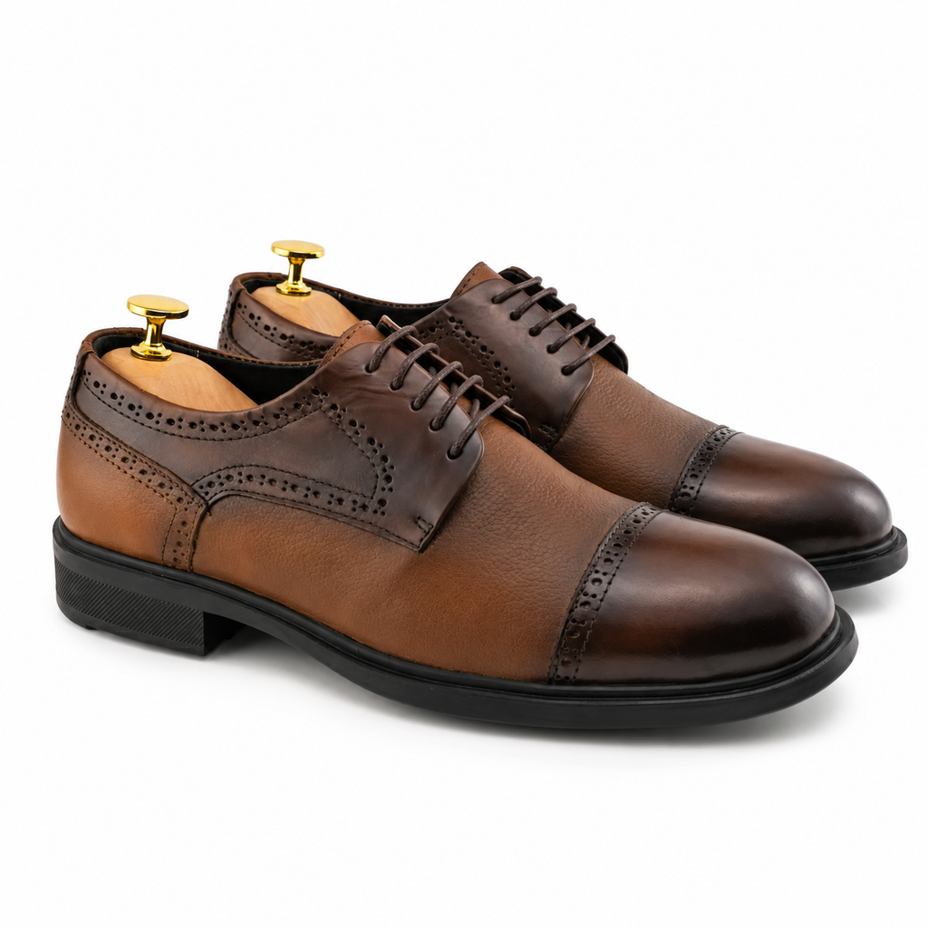 022 chaussure Richelieu homme en cuir marron
