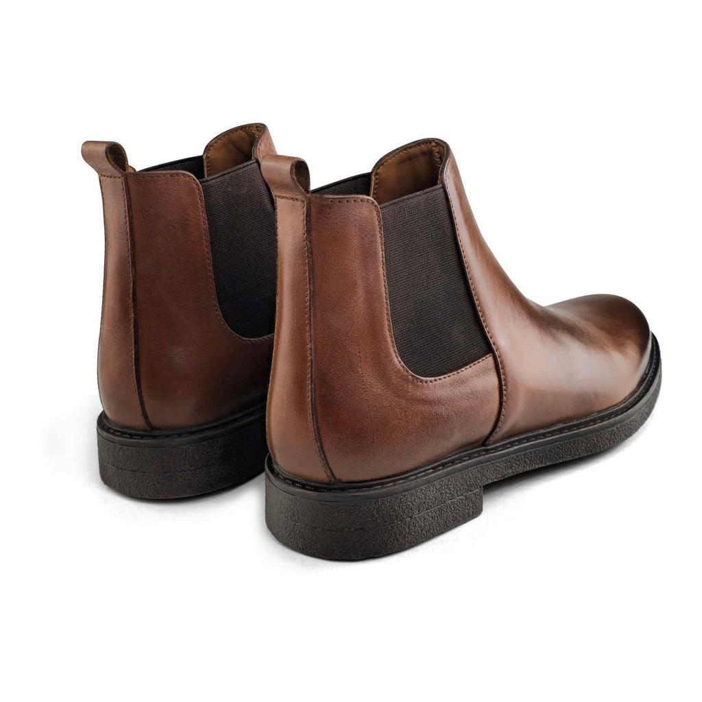 0312  BOTTINE EN CUIR homme tabac