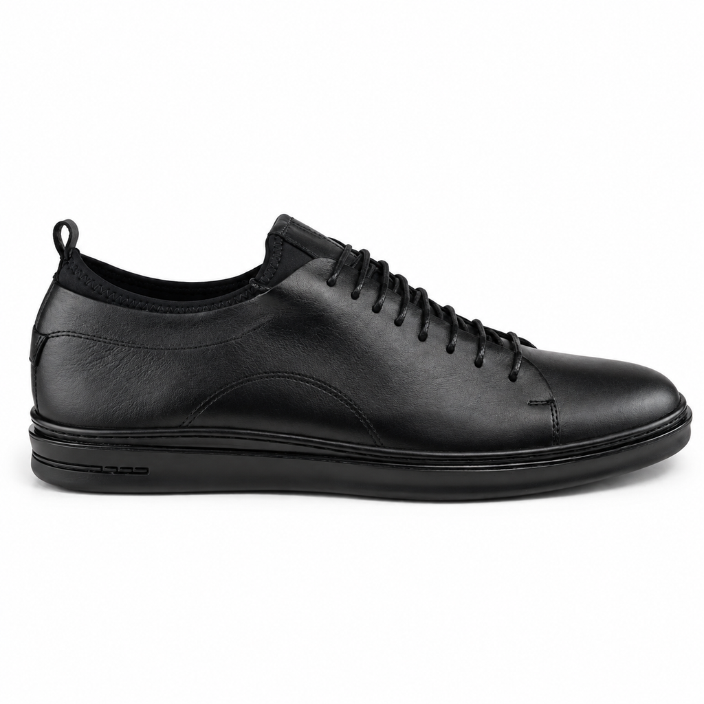 0171 Chaussure Sneaker Homme en cuir  noir