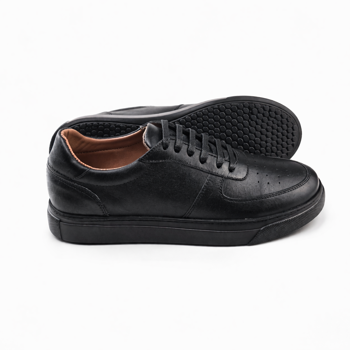 0161 Chaussure Sneaker Homme en cuir  noir