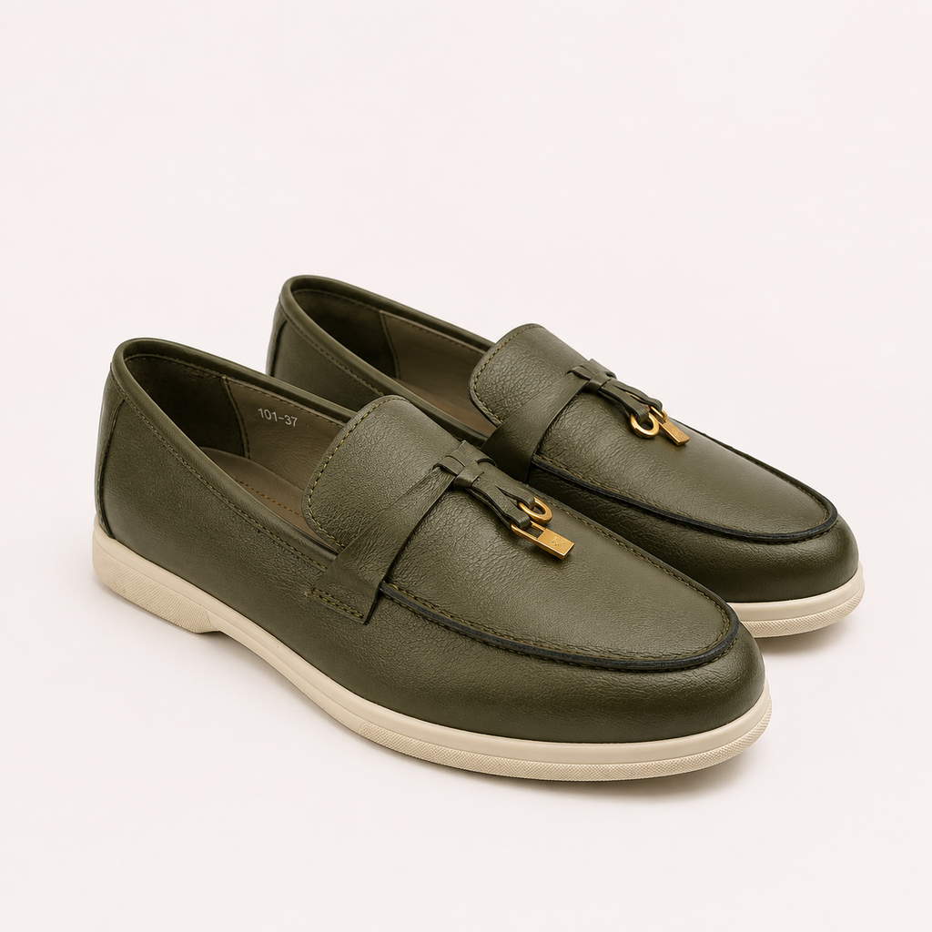 0116 chaussure Femme en cuir kaki