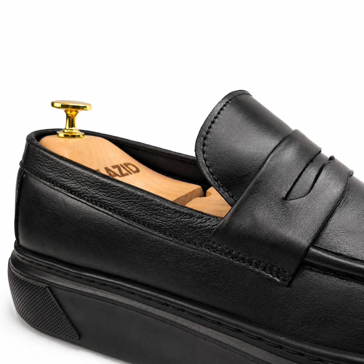054 Chaussures Homme Mocassins sports en cuir noir