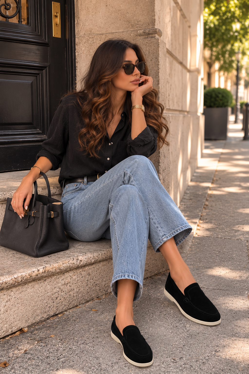 0115 chaussure  en cuir daim  Femme noir