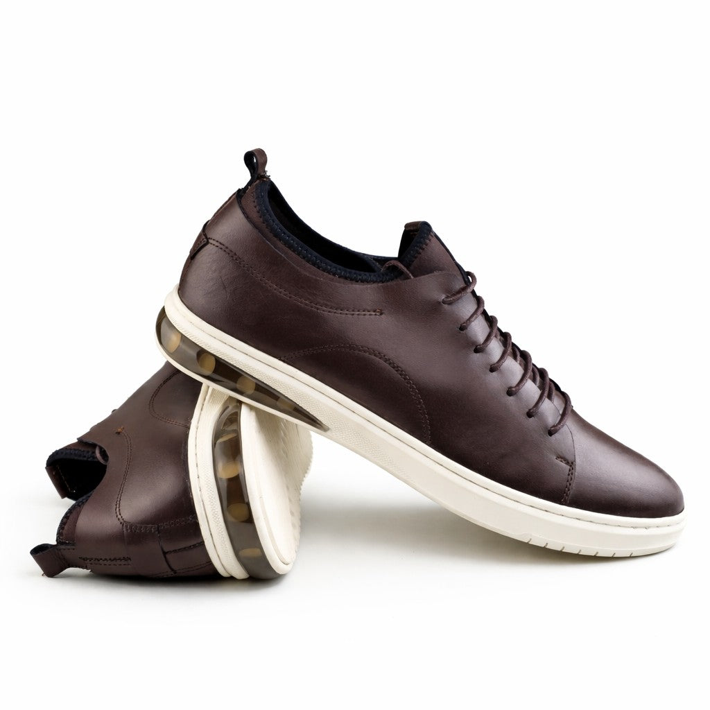 0171 Chaussure Sneaker Homme en cuir  marron