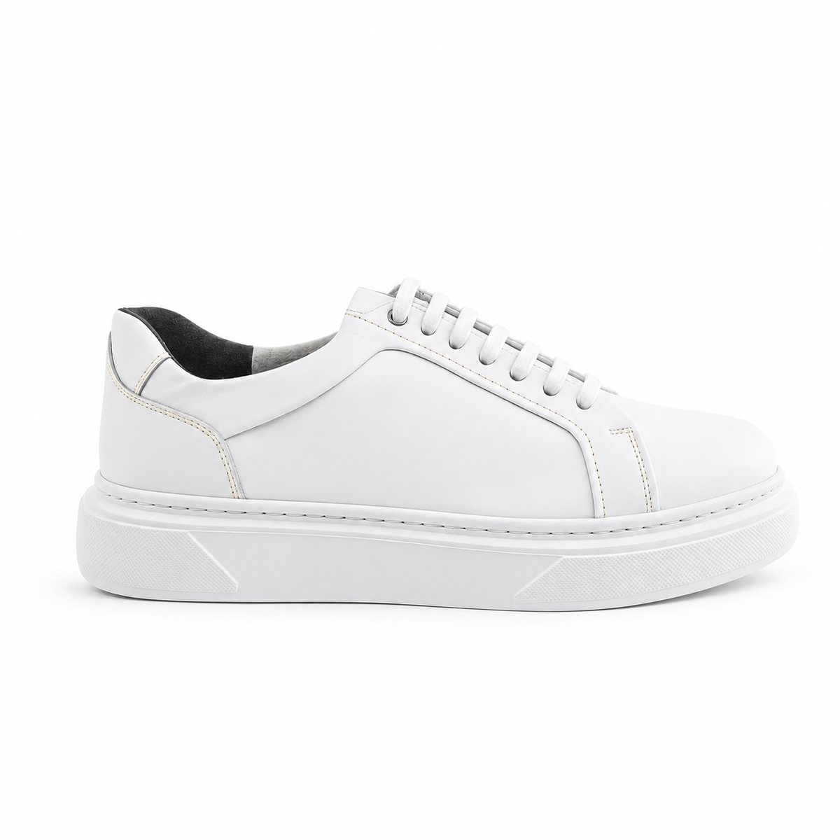 0224 Chaussure Sneaker Homme en cuir  blanc